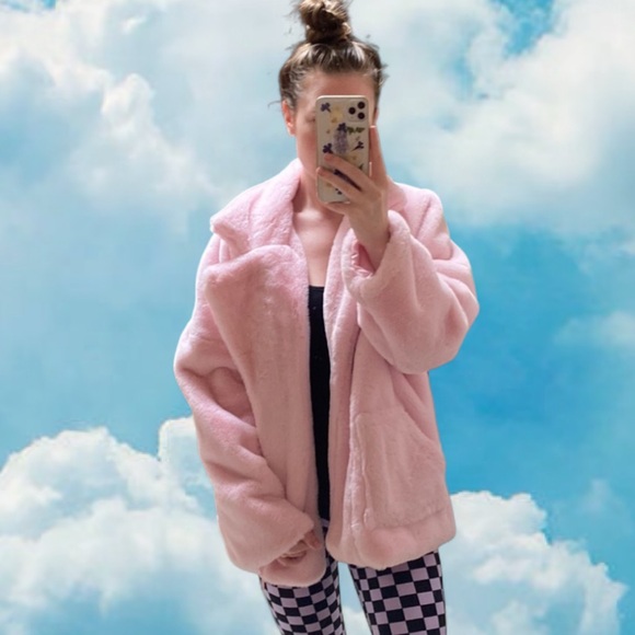 Shein • Fluffy Bubblegum Pink Teddy Jacket - Picture 14 of 14